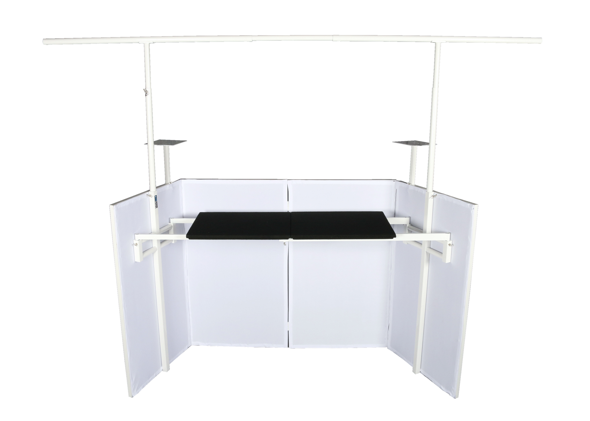 Novopro Sdx V2 Mobile Dj Booth White Folding With Table Optipro Sdx V2 White Back