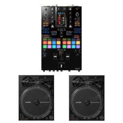PIONEER DJ DJM-S11 Mixer with 2 PLX-CRSS12 Turntable Bundle