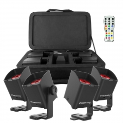 CHAUVET DJ FREEDOM H1 X4 Battery-Powered Built-In Wireless RGBAW+UV Wash - 4 Pack