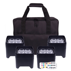 COLORKEY MobilePar Mini Hex 4 Bundle (4-Pack) with Carrying Case CKW-6024