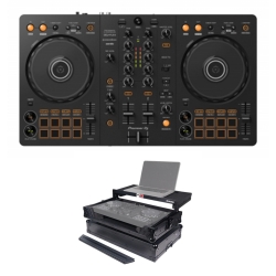 PIONEER DJ DDJ-FLX4 Controller with PROX X-DDJFLX4LTBL Road Case Bundle