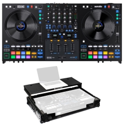 RANE FOUR DJ Controller Bundle with Odyssey Black I-Board Case with Sliding Laptop Shelf