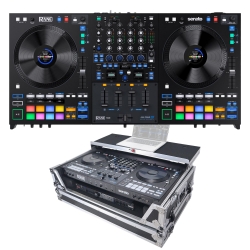 Rane Four Serato DJ Controller Bundle with ProX Laptop Shelf Road Case