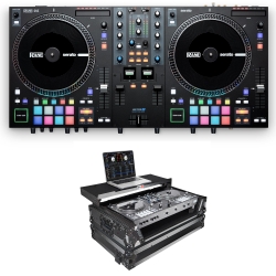 RANE ONE Serato DJ Pro Controller plus All Black Flight Case with Laptop Tray Bundle