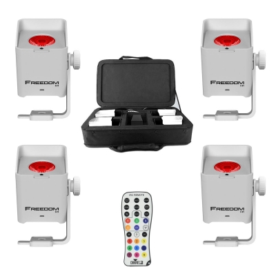 CHAUVET DJ FREEDOM H1 X4 WHITE Battery-Powered Built-In Wireless RGBAW+UV Wash - 4 Pack