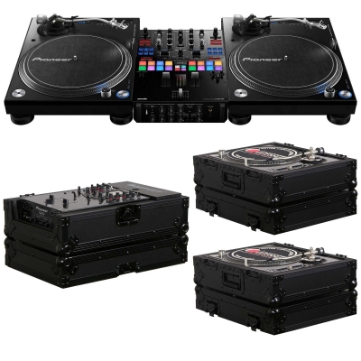 PIONEER DJM-S9 + PLX-1000 Bundle with One Mixer and Two Turntables +  Flight Cases