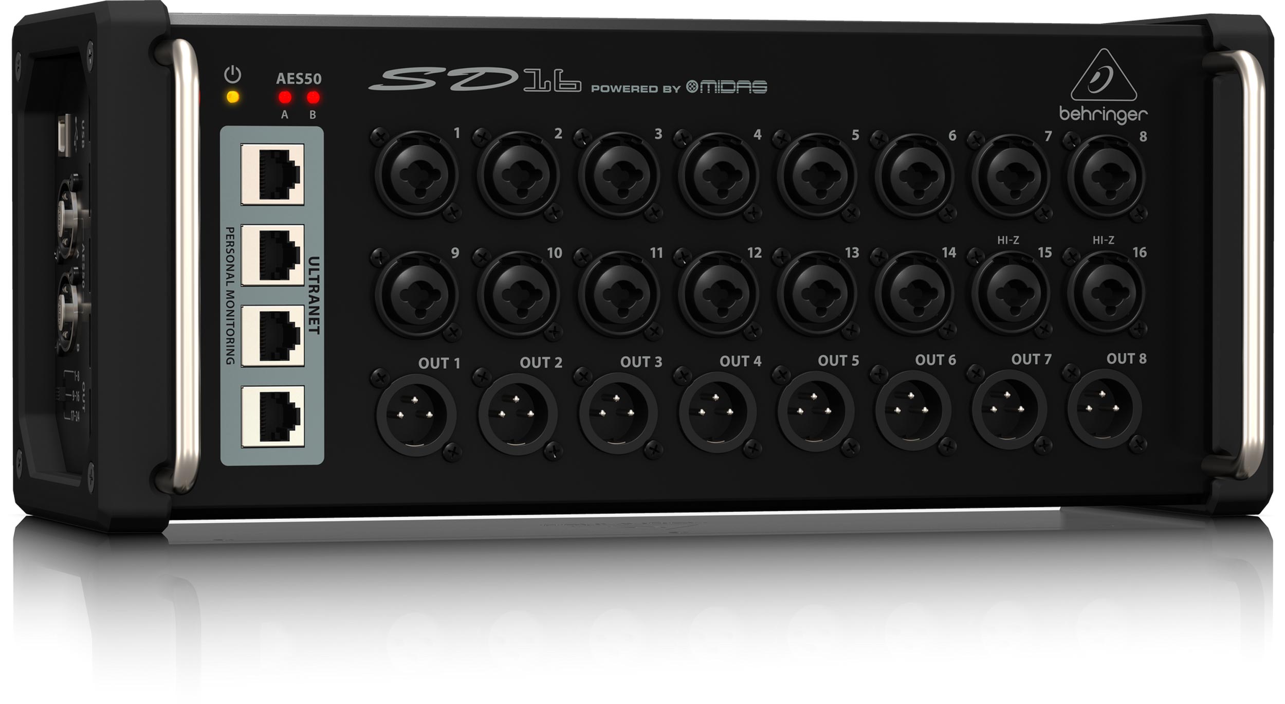 BEHRINGER SD16 IO Stage Box with 16 RemoteControllable Midas Preamps