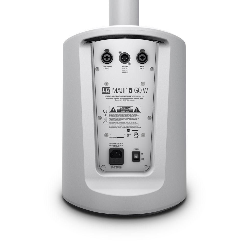 LD SYSTEMS MAUI 5 GO W UltraPortable BatteryPowered Column PA System White agiprodj