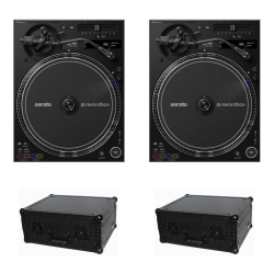 2 Pioneer DJ PLX-CRSS12 DJ Turntable with 2 ProX T-TTBL Case Bundle