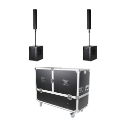 2 RCF EVOX 12 Sound Reinforcement System with  PROX X-EVO1250X2W Flight Case Bundle