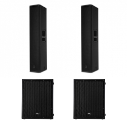 2 RCF NXL24-A MK2 Active 2-Way Column Array Powered Speaker with 2 SUB 8004 Bundle