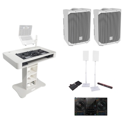 ProX XZF-DJCT-W-CASE and 2 EVERSE8-W with X-POLARIS WH and DDJ-FLX10 Bundle