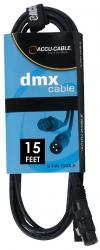 Accu-Cable AC3PDMX15 Male to Female DMX Lighting Cable 15'