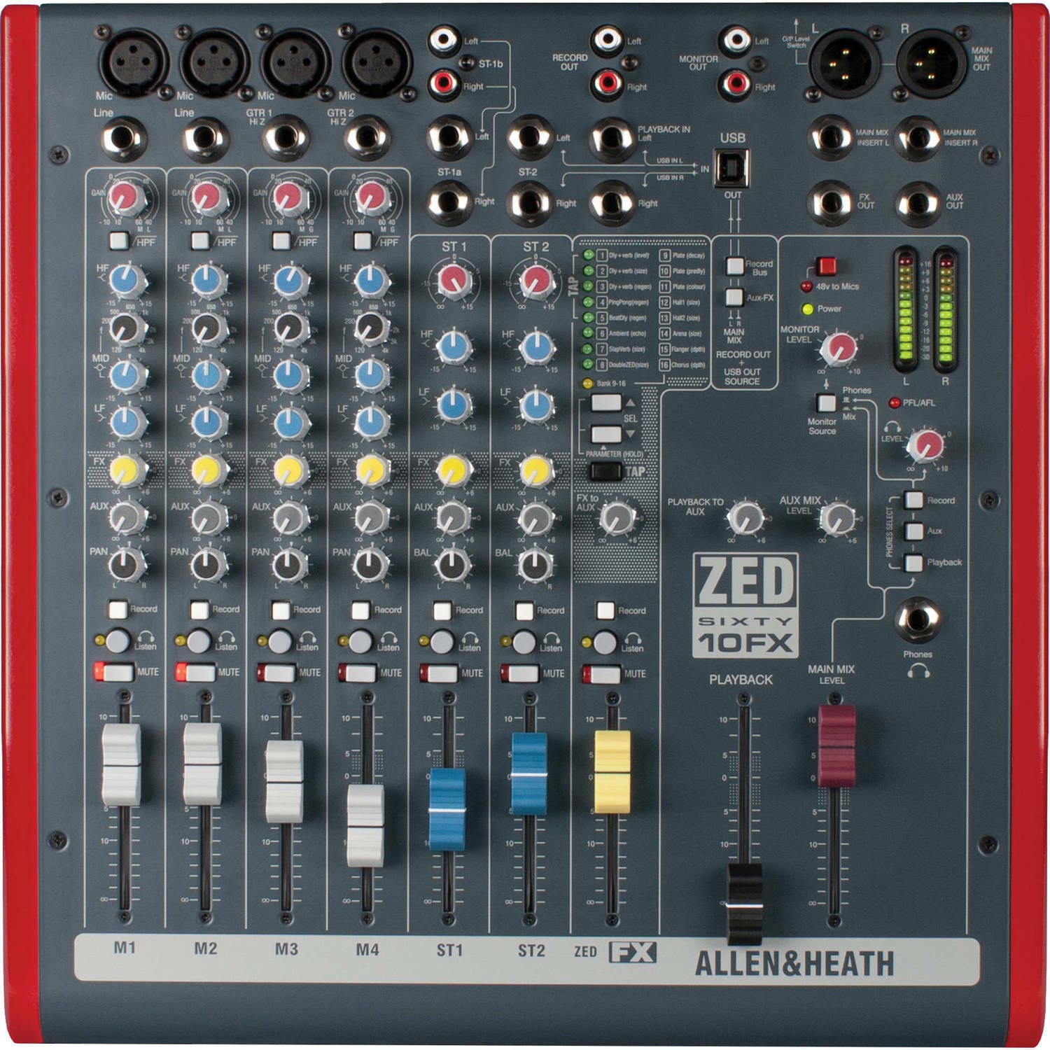 ALLEN & HEATH ZED6010FX Multipurpose Mixer with FX Live Sound Mixer agiprodj