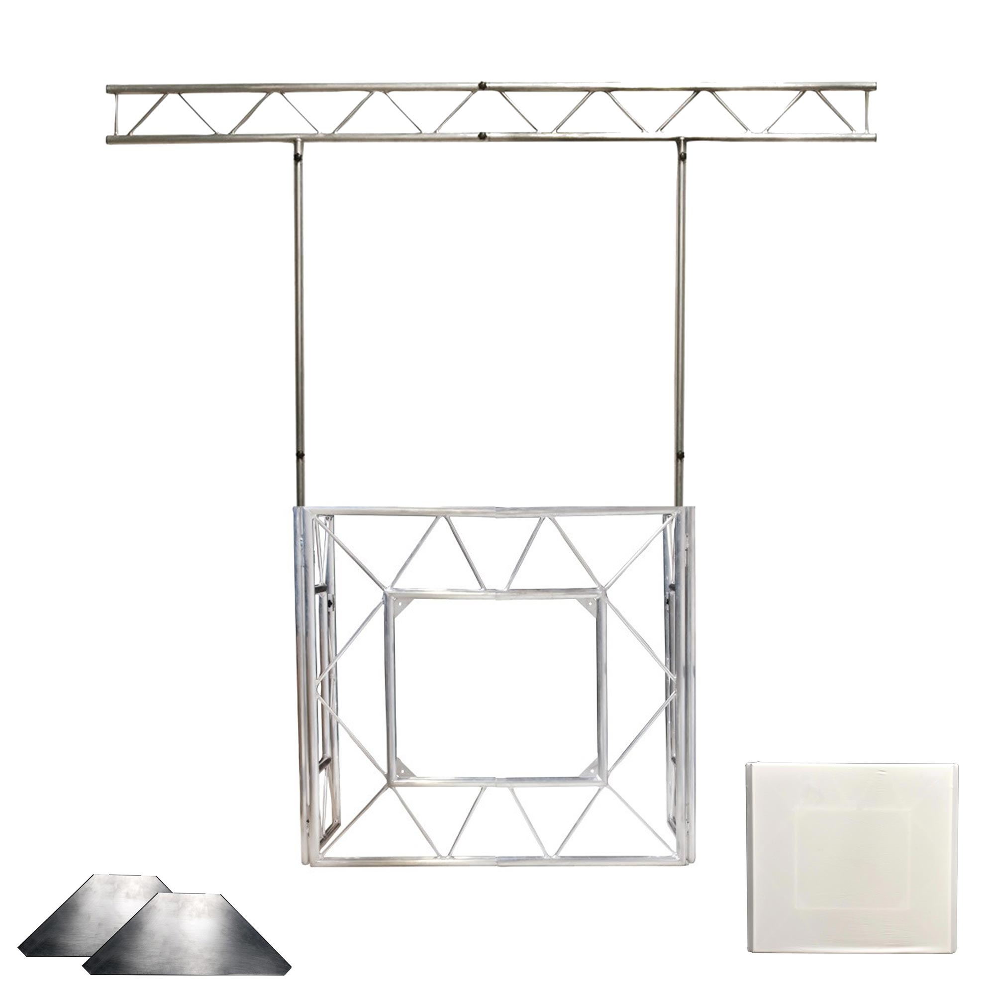 Adj American Dj Pro Event Table Ii Bundle With I Beam White Scrim And Corner Shelves