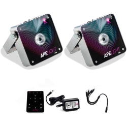 Agiprodj Com Dj Lights Lighting Packages Led Uplighting Ape Labs Apelight Mini 15 Watt Rgbw Led Battery Powered Wireless 2 Pack
