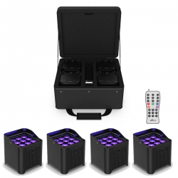 Chauvet DJ Freedom Par H9 IP X 4 Complete 4 Light HEX RGBAW+UV Led Uplight Kit