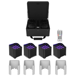 CHAUVET DJ FREEDOM PAR H9IP 4 Pack White Sleeve Bundle