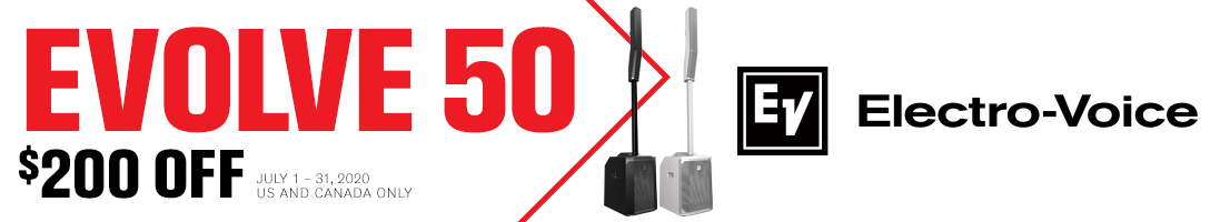 Save $200 on EV EVOLVE 50 Column Speaker System - July 2020 Promo