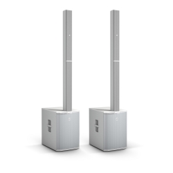 (2) LD Systems MAUI 44 G2 W Cardioid Powered Column Loudspeakers in White