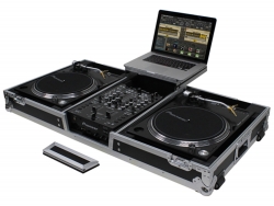 ODYSSEY FZGSLBM10WR DJ Coffin with Laptop Shelf 10" Mixer Battle Mode Turntables