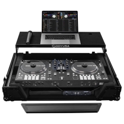 Odyssey FZGSRANEONEW1BL Rane One Flight Case in Black with 1U Rack Space and Glide Platform