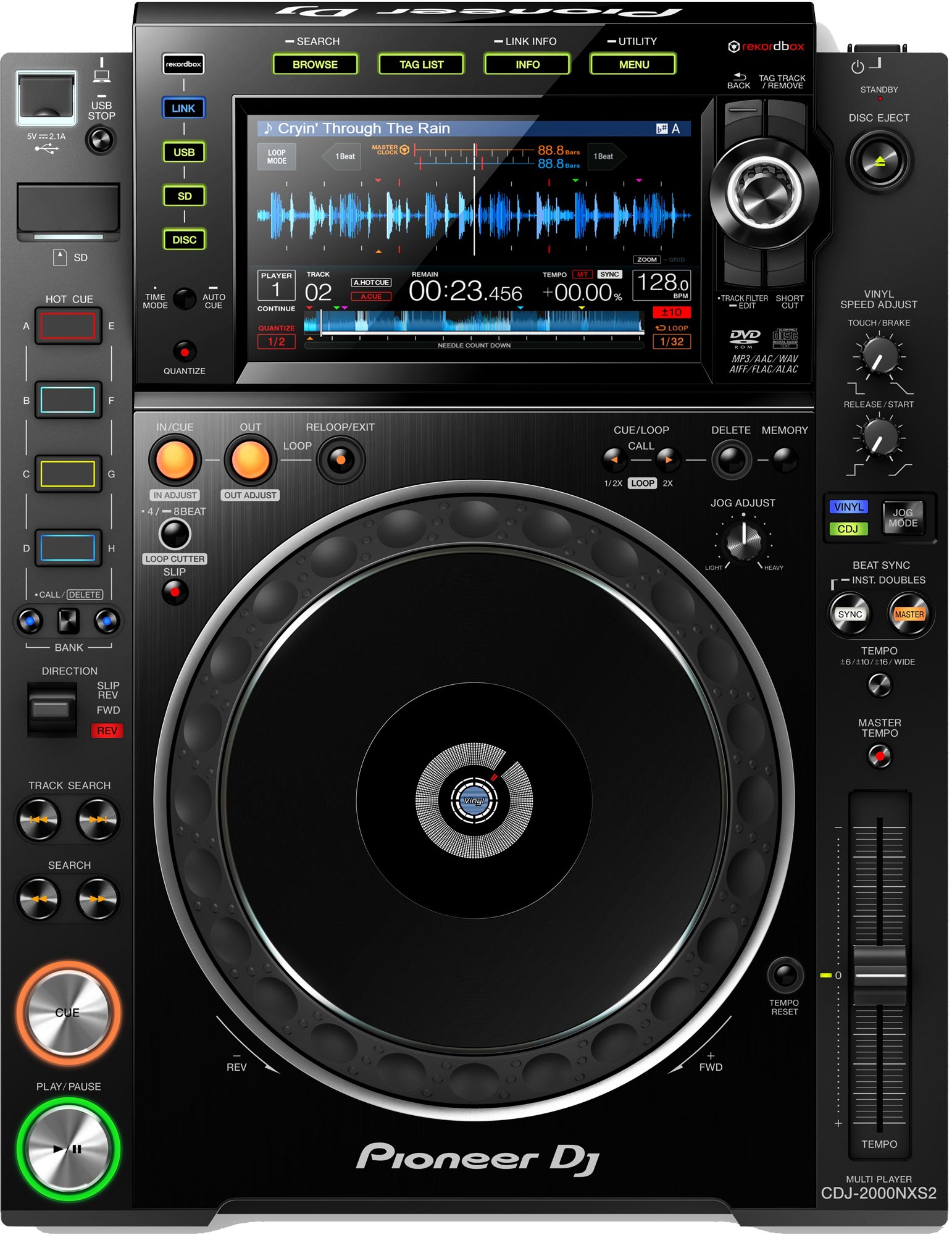 PIONEER DJ CDJ-2000NXS2 Professional Standard Multi Player - For USB,SD Card,CD,DJ Software