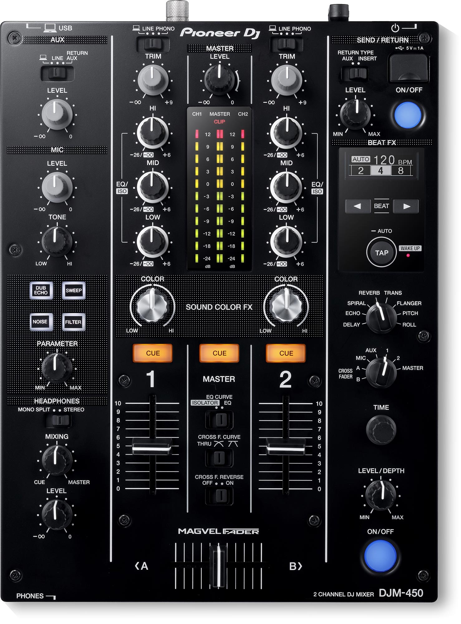 Hvor fint Uoverensstemmelse skuffe PIONEER DJ DJM-450 Two-Channel DJ Mixer with Audio Interface - Rekordbox |  agiprodj