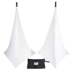 PROX X-SP3SC-WX2 Two-Pack Three Side Speaker Stand Cover Scrim in White
