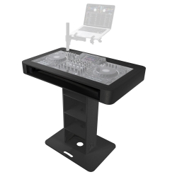 ProX XZF-DJCTBLCASE Black DJ Podium Style Stand for Pioner / Rane DJ Controllers with 2 Cases
