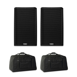 2 QSC k10.2 Powered Speakers + 2 Tote Bags Bundle