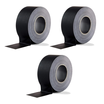 3-Pack ProX XGF-360BLK Three-Inch Wide Matte Black GaffX Gaffers Tape 60 Yard Roll