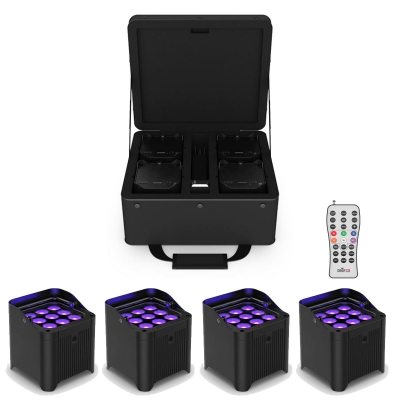 Chauvet DJ Freedom Par H9 IP X 4 Complete 4 Light HEX RGBAW+UV Led Uplight Kit