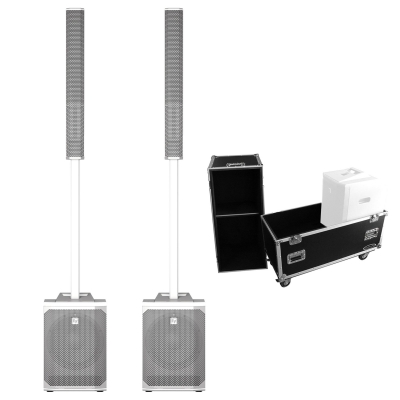 Electro-Voice EVOLVE 50W Bundle with Two Arrays + Rolling Flight Case - White