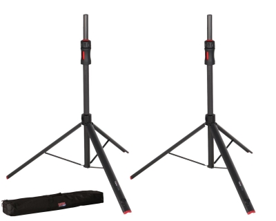 Gator FRAMEWORKS GFW-ID-SPKRSET ID Series Adjustable Speaker Stands - PAIR + BAG