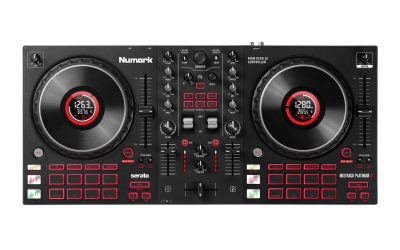 Numark MIXTRACK PLATINUM FX Four-Deck DJ Controller with Jog Wheel Displays and FX Paddles