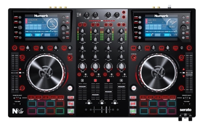 Numark NVII Four-Deck + Four-Channel Serato DJ Controller with Dual Displays