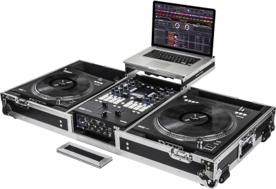 Odyssey FZGSRANE1272W Chrome/Black DJ Coffin for 1 Rane Seventy-Two Mixer and 2 Rane Twelve Controllers