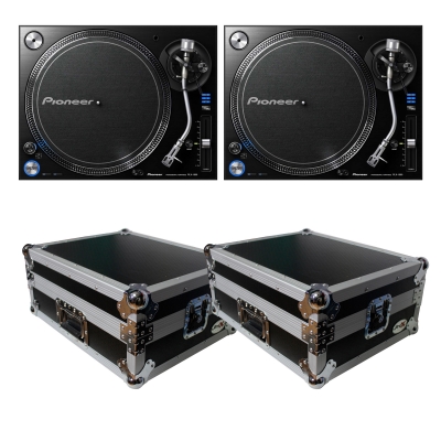 2 PIONEER DJ PLX-1000 + 2 FREE Road Case Bundle