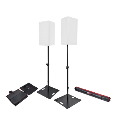 Prox X-POLARIS BL Set of 2 Speaker Stands with Base Plates and Carry Bags