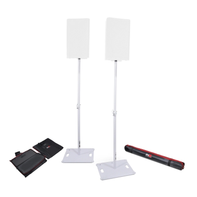 ProX X-POLARIS WH Polaris Portable Speaker and Lighting Dual Stand Kit White Finish