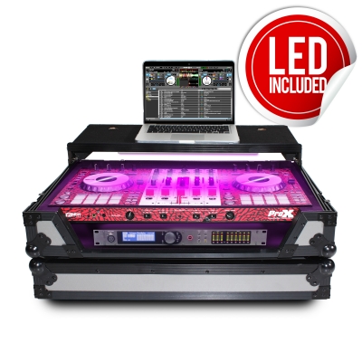 PROX XS-DDJSXWLTGB LED Flight Case with LED Strip For Pioneer DDJ-SX, DDJ-SX2, and DDJ-SX3