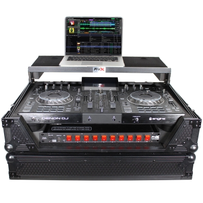 ProX XS-PRIME2 LTBL Flight Case for Denon Prime 2 Standalone DJ System Black on Black