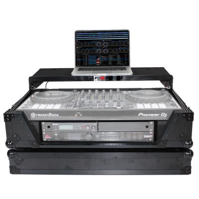 ProX XS-SX1K2UWLTBL Black 2U Laptop Shelf Flight Case for Pioneer DDJ-SX3, DDJ-1000 and Denon MC7000