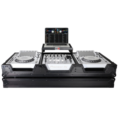 ProX XS-CDM3000WLTBL Flight Case for Two Pioneer CDJ-3000 and DJM-900NXS2 Mixer with Laptop Shelf - Black