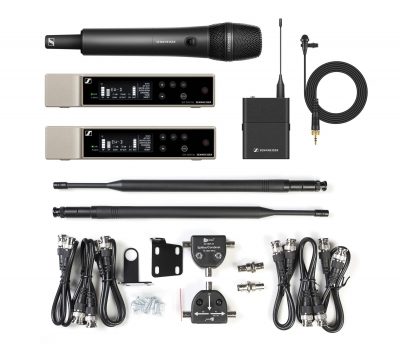 SENNHEISER EW-D ME2 835-S 2 Receiver 1 Handheld 835-S 1 Bodypack ME2 Transmitter Combo R4-9 + RF VENUE 2-CHANNEL KIT Bundle